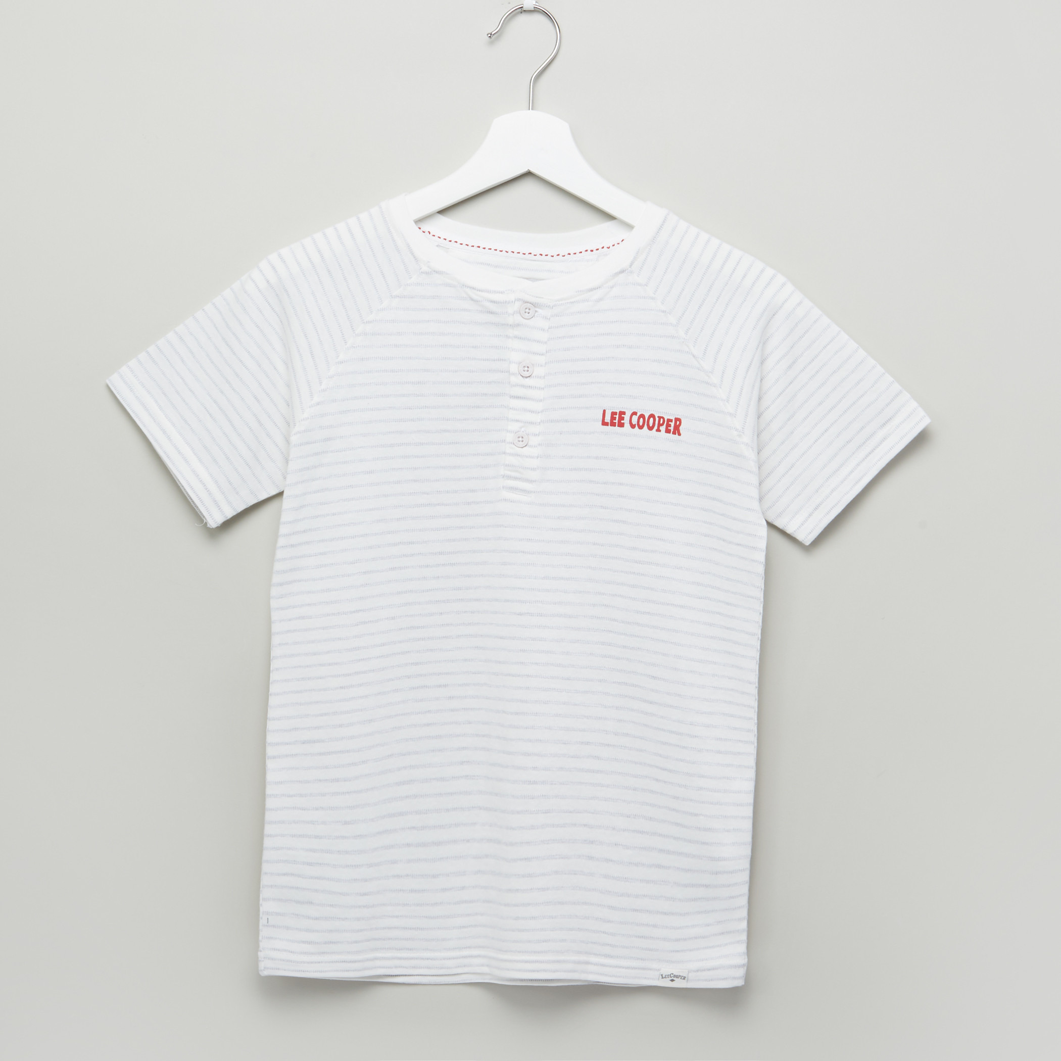 Lee Cooper Striped Henley Neck T-Shirt-boys-clothing-tshirtsandpolos-image-1