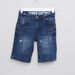 Lee Cooper Denim Shorts with Distressed Detail-Shorts-thumbnail-0