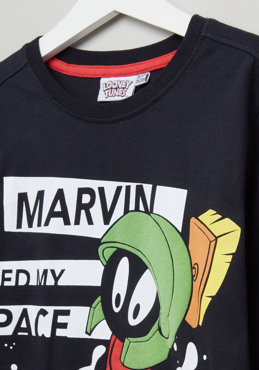 Marvin the Martian Printed Long Sleeves T-shirt-T Shirts-image-1