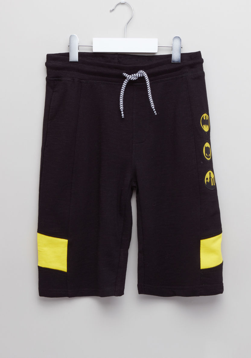 Batman Applique Detail Shorts with Drawstring-Shorts-image-0