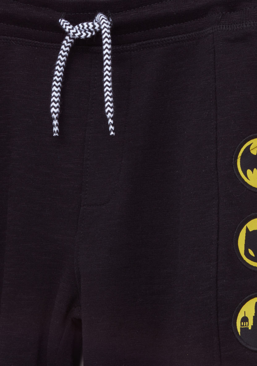 Batman Applique Detail Shorts with Drawstring-Shorts-image-1