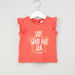 Juniors Graphic Printed T-shirt with Ruffle Detail-T Shirts-thumbnail-0