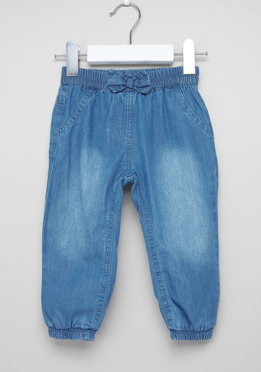 Juniors Denim Pants with Bow Detail-Jeans-image-0