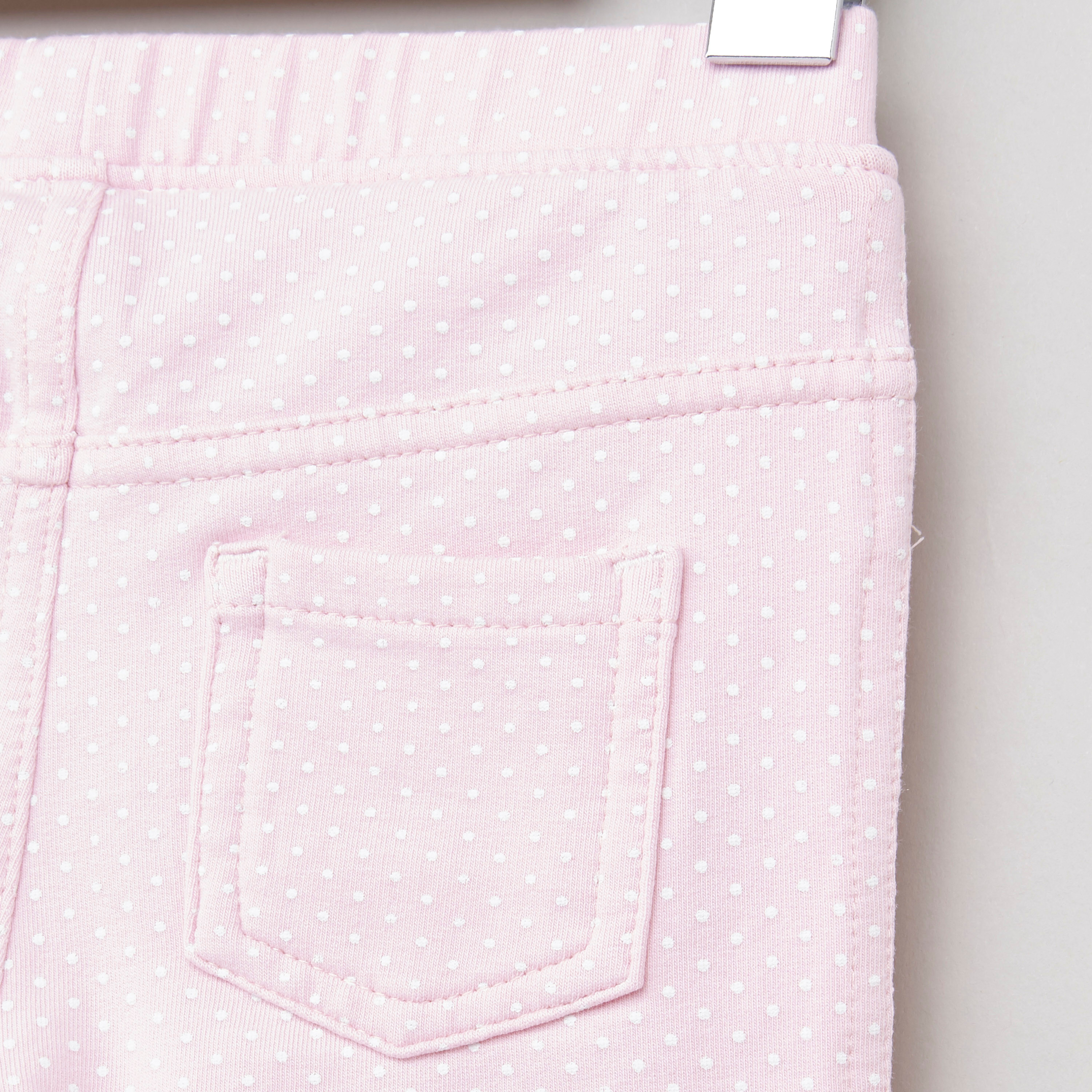 بناطيل بقصّة ضيّقة بطبعات نقاط بولكا مع جيوب من جونيورز-baby-girls-clothing-bottoms-trousers-image-4