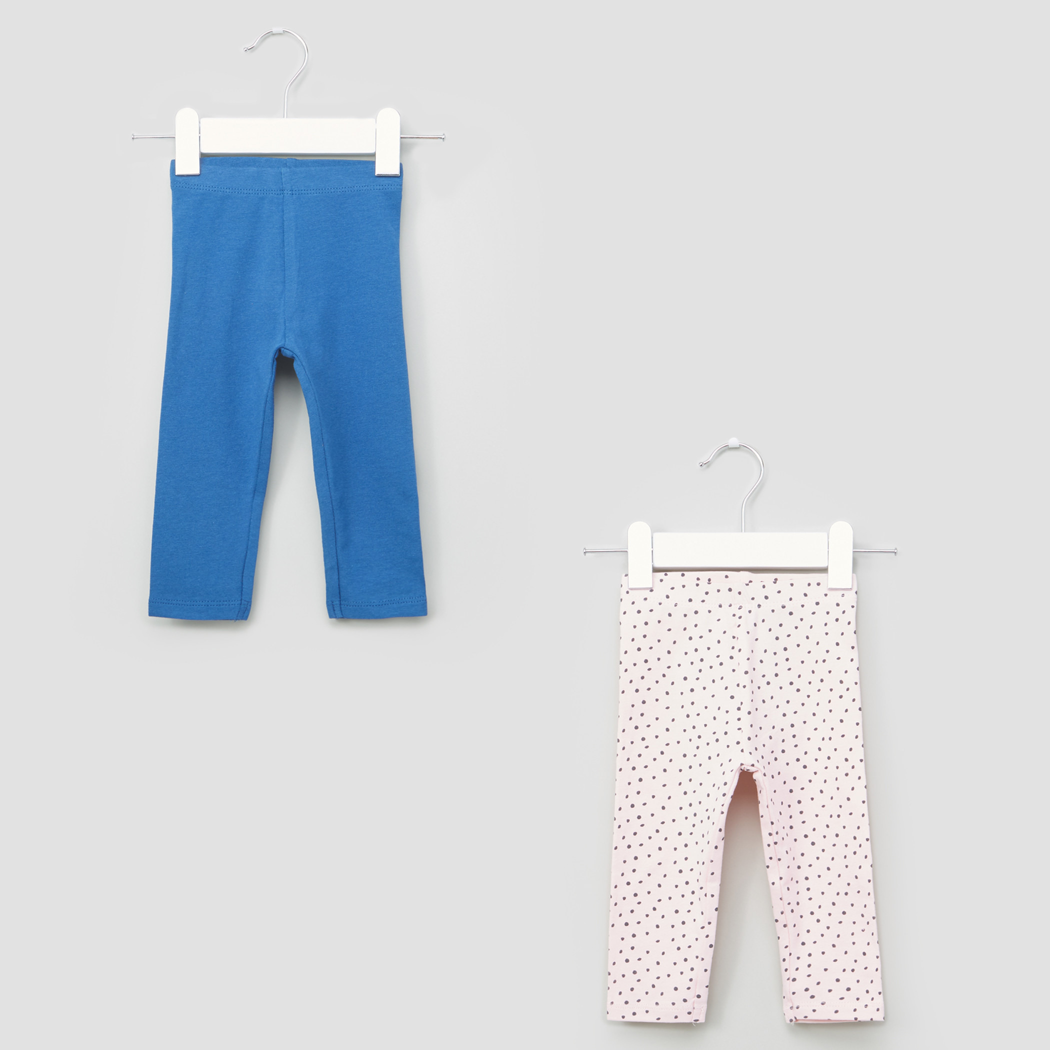 Juniors Full Length Leggings with Elasticised Waistband - Set of 2-baby-girls-clothing-bottoms-leggings-image-1