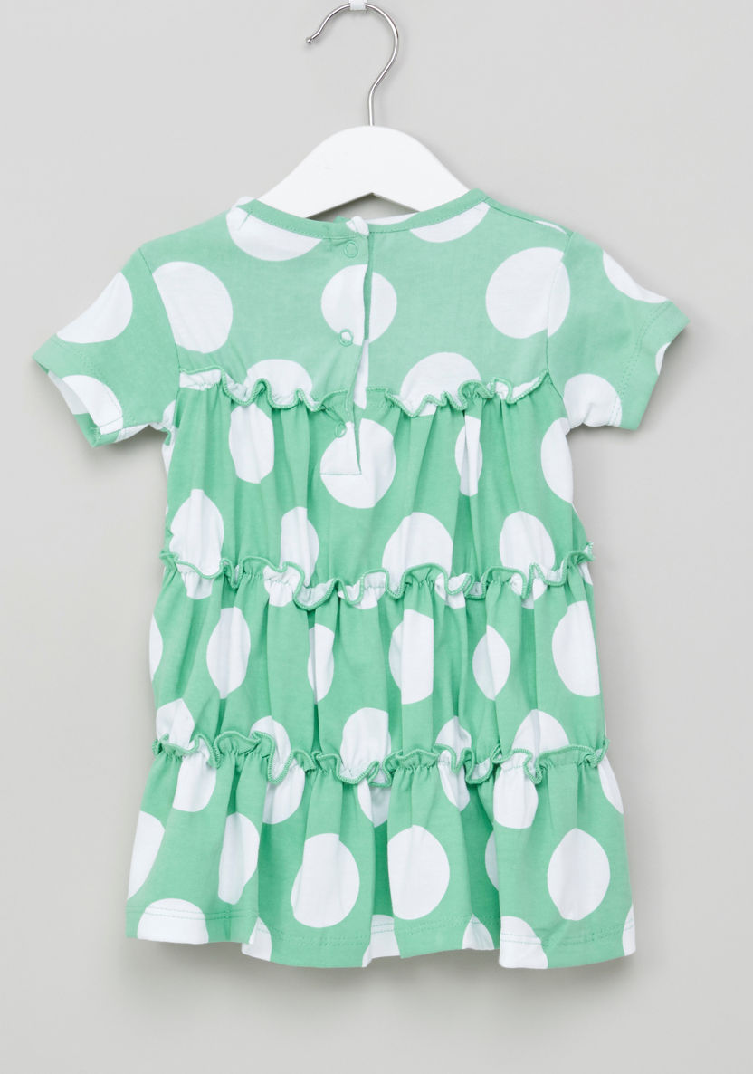 Juniors Polka-Dot Printed Flared Dress with Ruffle Detail-Dresses%2C Gowns and Frocks-image-2