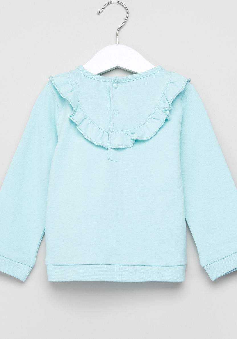 Juniors Printed Frill Detail Sweatshirt-Blouses-image-2