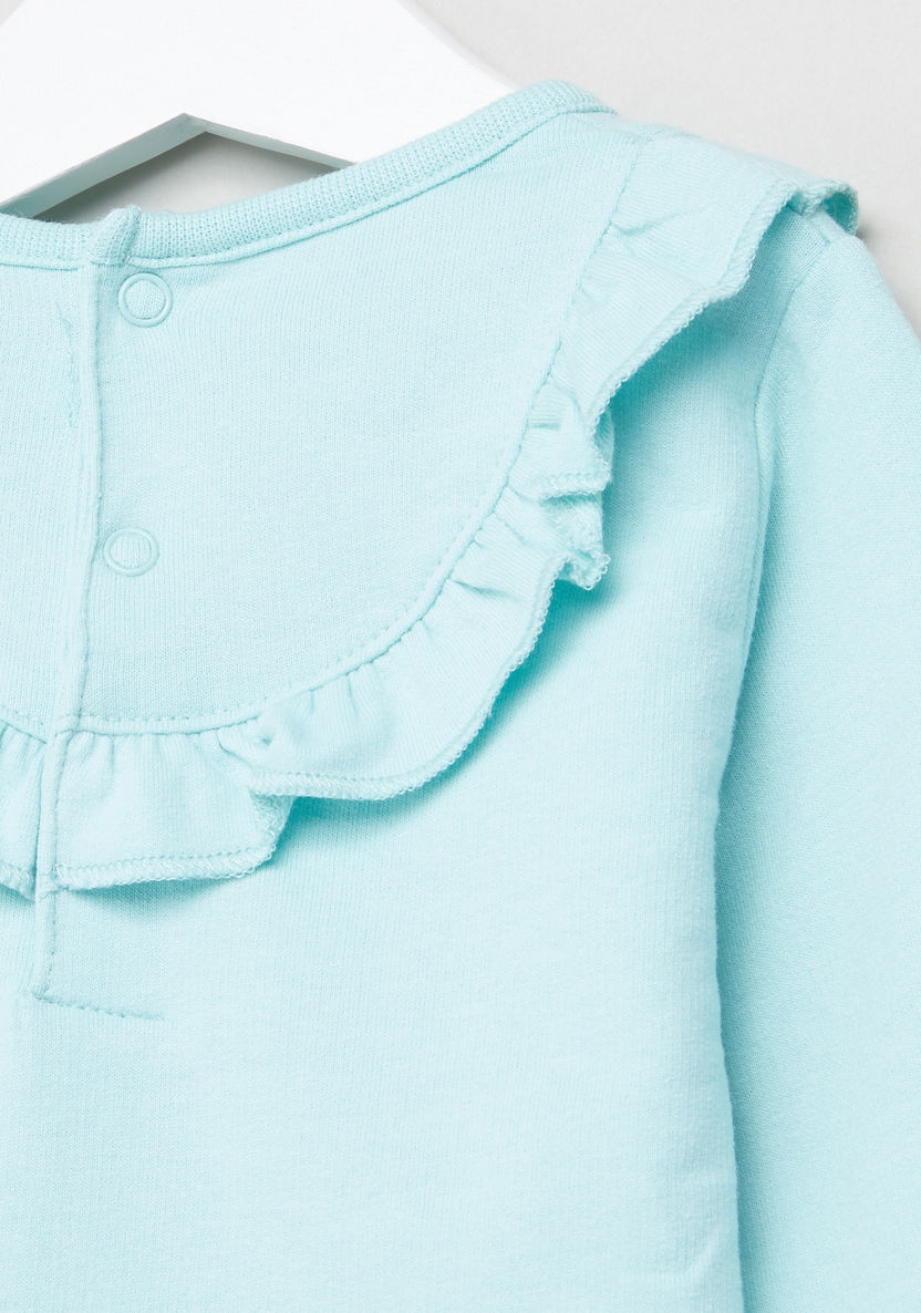 Juniors Printed Frill Detail Sweatshirt-Blouses-image-3