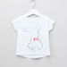 Juniors Printed Bow Detail Round Neck T-shirt-T Shirts-thumbnail-0