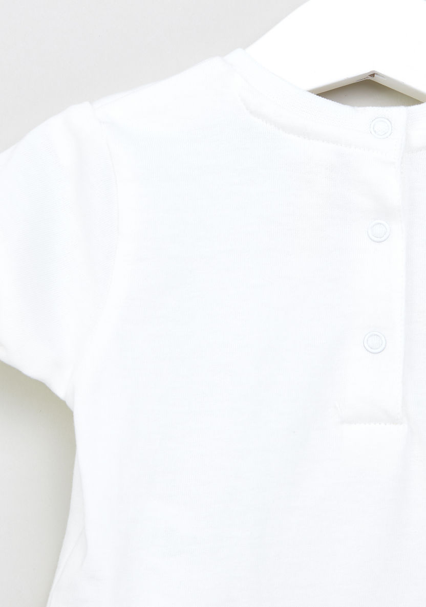 Juniors Applique Detail Short Sleeves Top-Blouses-image-3