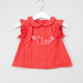 Juniors Stitch Detail Top with Peter Pan Collar and Button Closure-Blouses-thumbnail-0