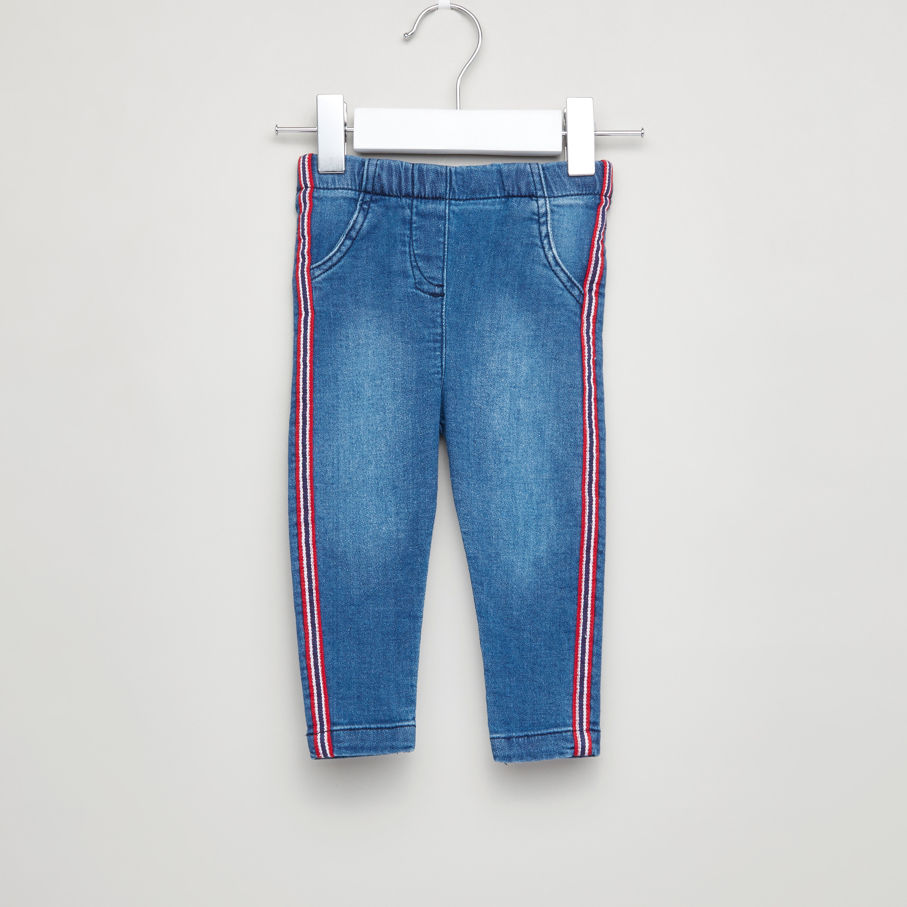 Juniors Side Tape Detail Jeans with Pocket Detail-baby-girls-clothing-bottoms-jeans-image-1