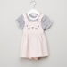 Juniors Striped Top with Embroidered Pinafore Dress-Clothes Sets-thumbnail-0