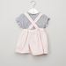 Juniors Striped Top with Embroidered Pinafore Dress-Clothes Sets-thumbnail-2