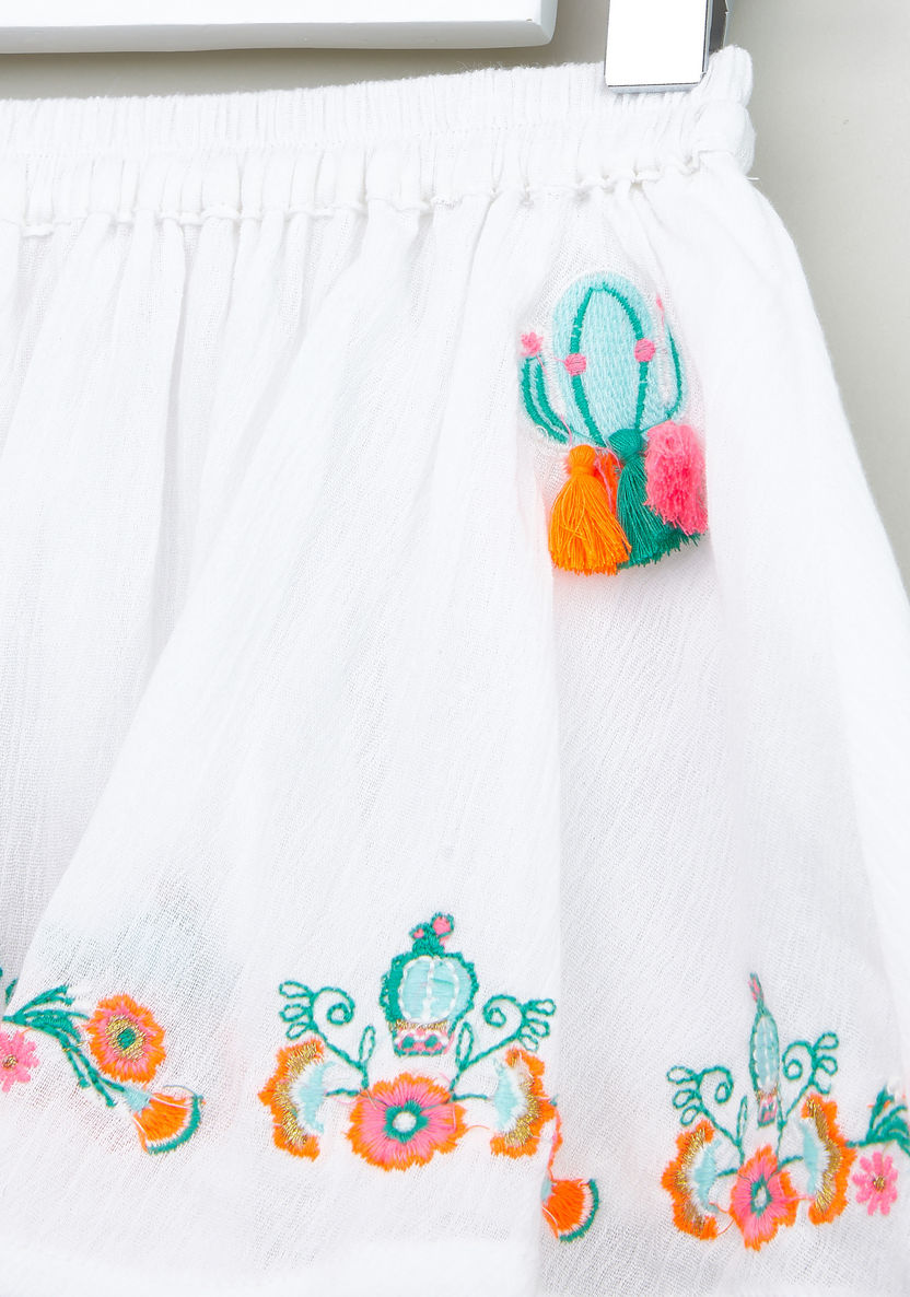 Juniors Embroidered Top with Skirt-Clothes Sets-image-6