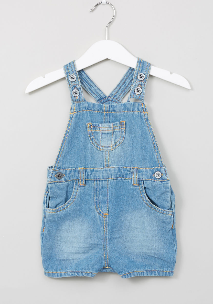 Juniors Denim Dungarees with Pocket Detail-Rompers%2C Dungarees and Jumpsuits-image-0
