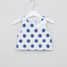 Juniors Polka Dot Printed Sleeveless Blouse with Pocket Detail Skirt-Clothes Sets-thumbnail-1