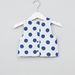 Juniors Polka Dot Printed Sleeveless Blouse with Pocket Detail Skirt-Clothes Sets-thumbnail-3