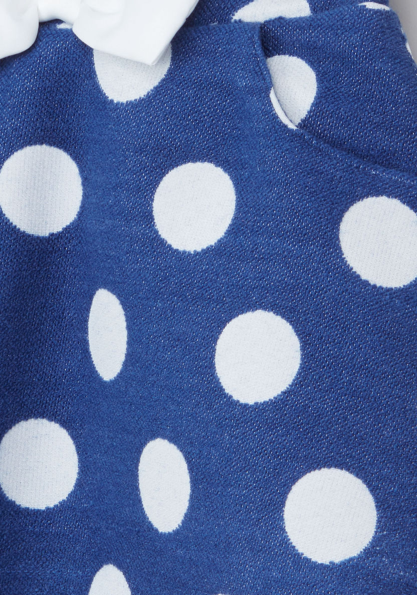 Juniors Polka Dot Printed Sleeveless Blouse with Pocket Detail Skirt-Clothes Sets-image-5