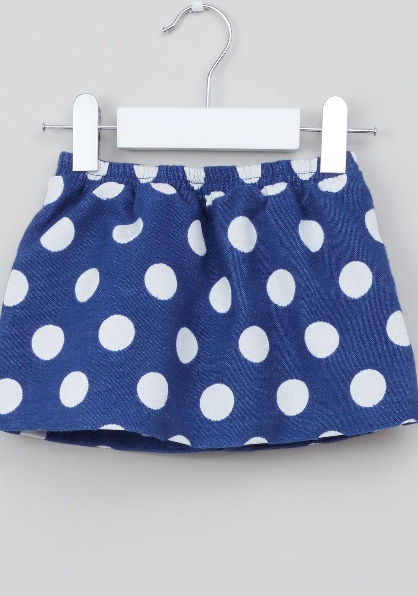 Juniors Polka Dot Printed Sleeveless Blouse with Pocket Detail Skirt-Clothes Sets-image-6