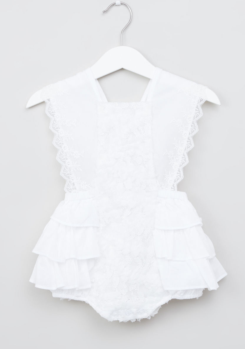 Juniors Lace Sleeveless Romper with Frill Detail-Rompers%2C Dungarees and Jumpsuits-image-0