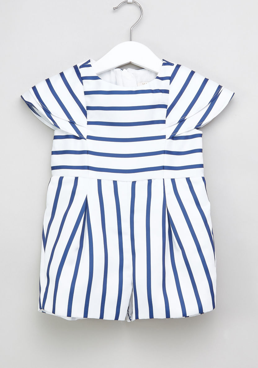 Juniors Striped Romper with Bow Detail-Rompers%2C Dungarees and Jumpsuits-image-0