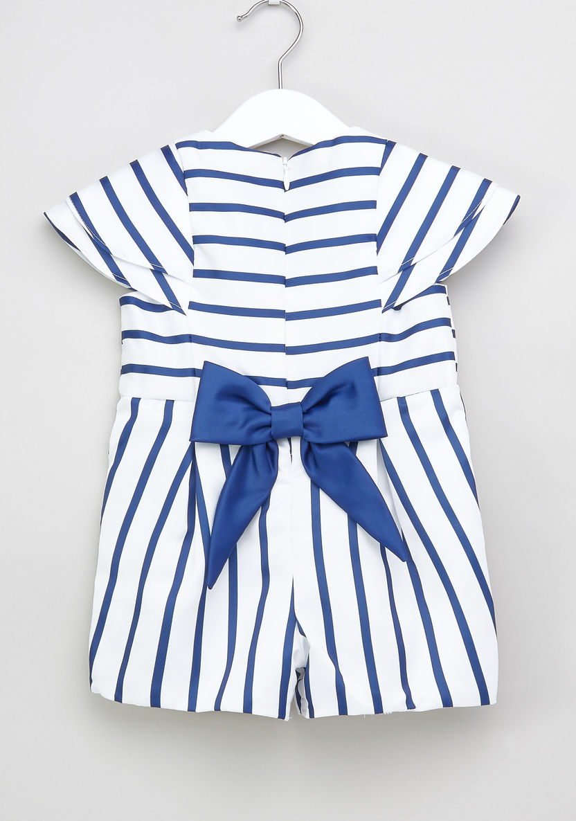 Juniors Striped Romper with Bow Detail-Rompers%2C Dungarees and Jumpsuits-image-2