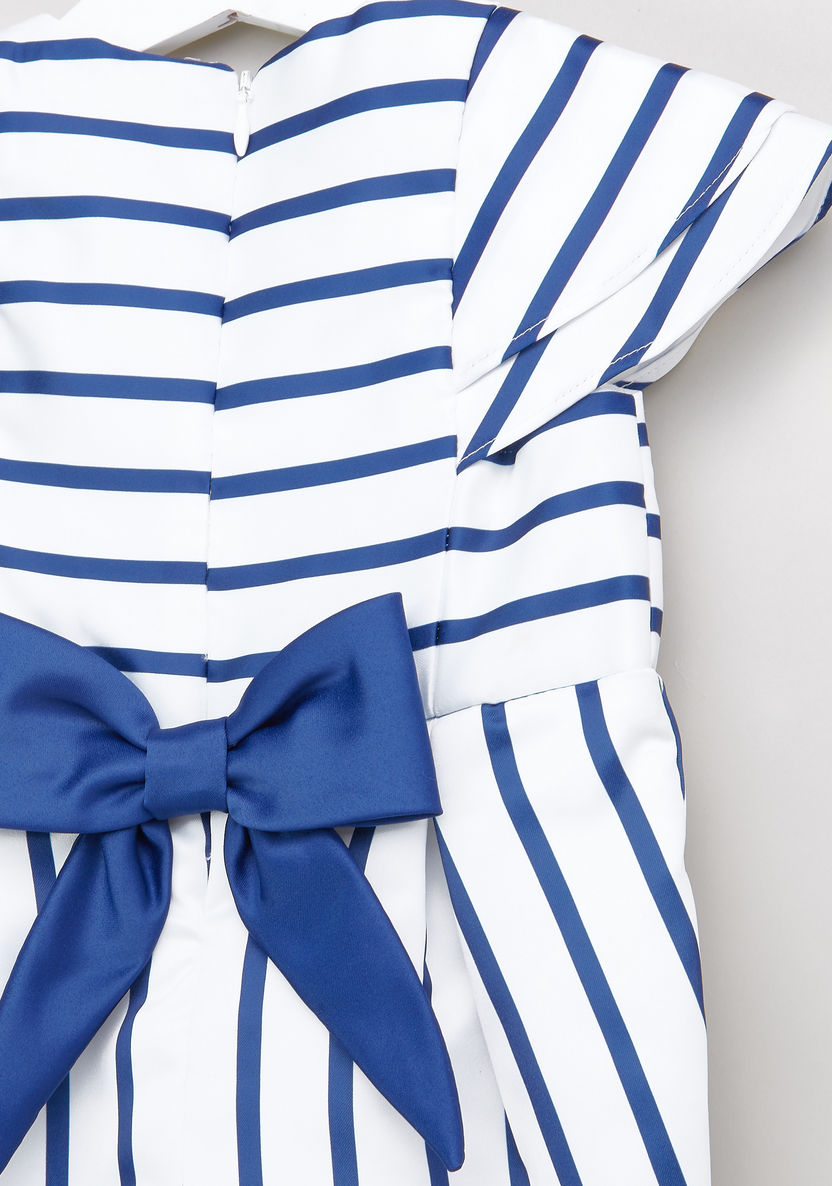 Juniors Striped Romper with Bow Detail-Rompers%2C Dungarees and Jumpsuits-image-3
