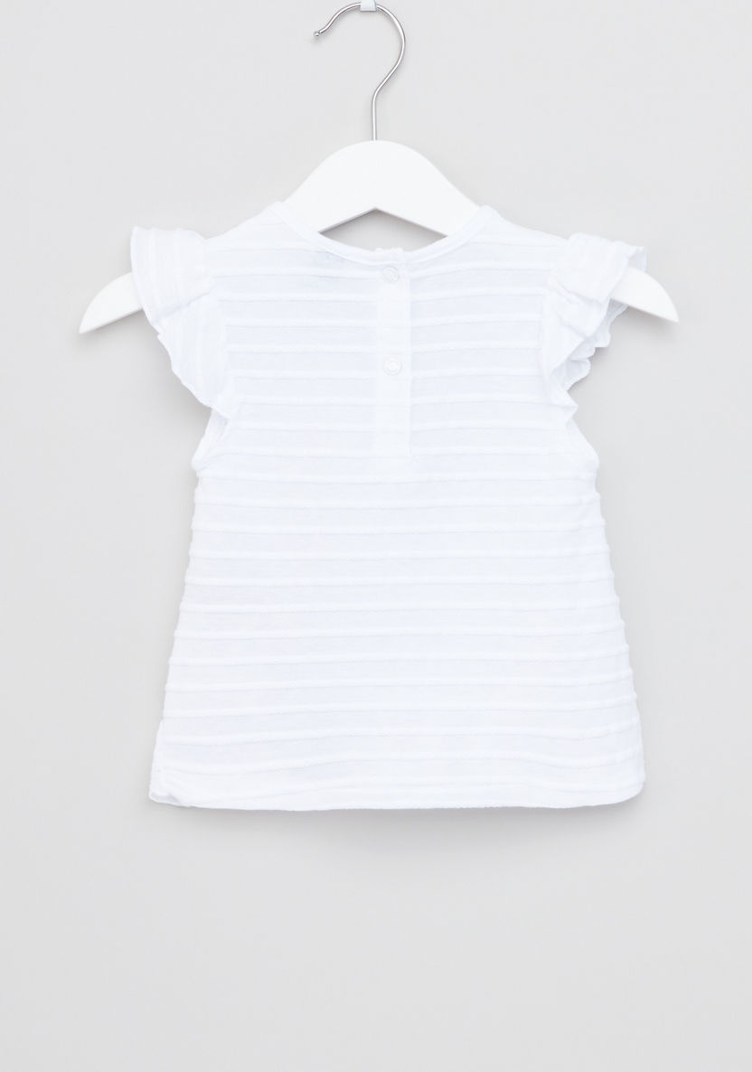 Giggles Striped Frill Detail Top-Blouses-image-2