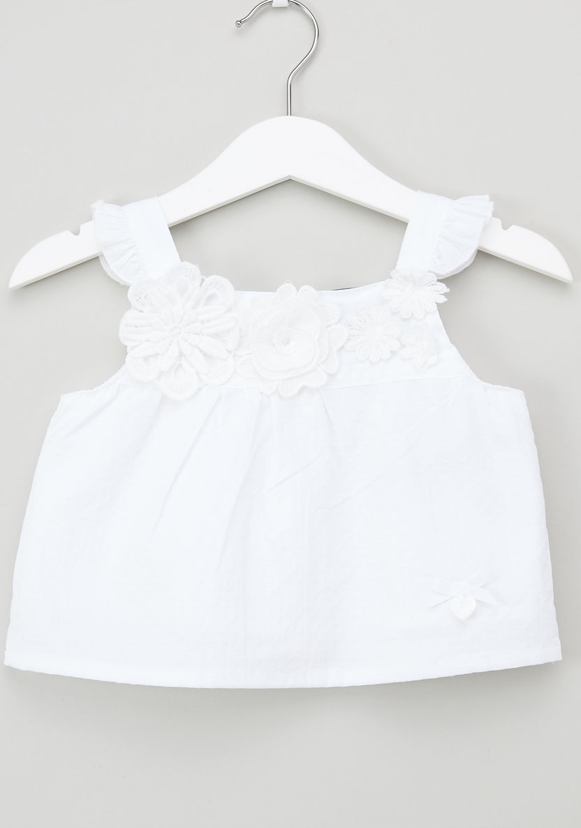 Giggles 3-Piece Floral Detailed Blouse and Hat with Shorts-Clothes Sets-image-1