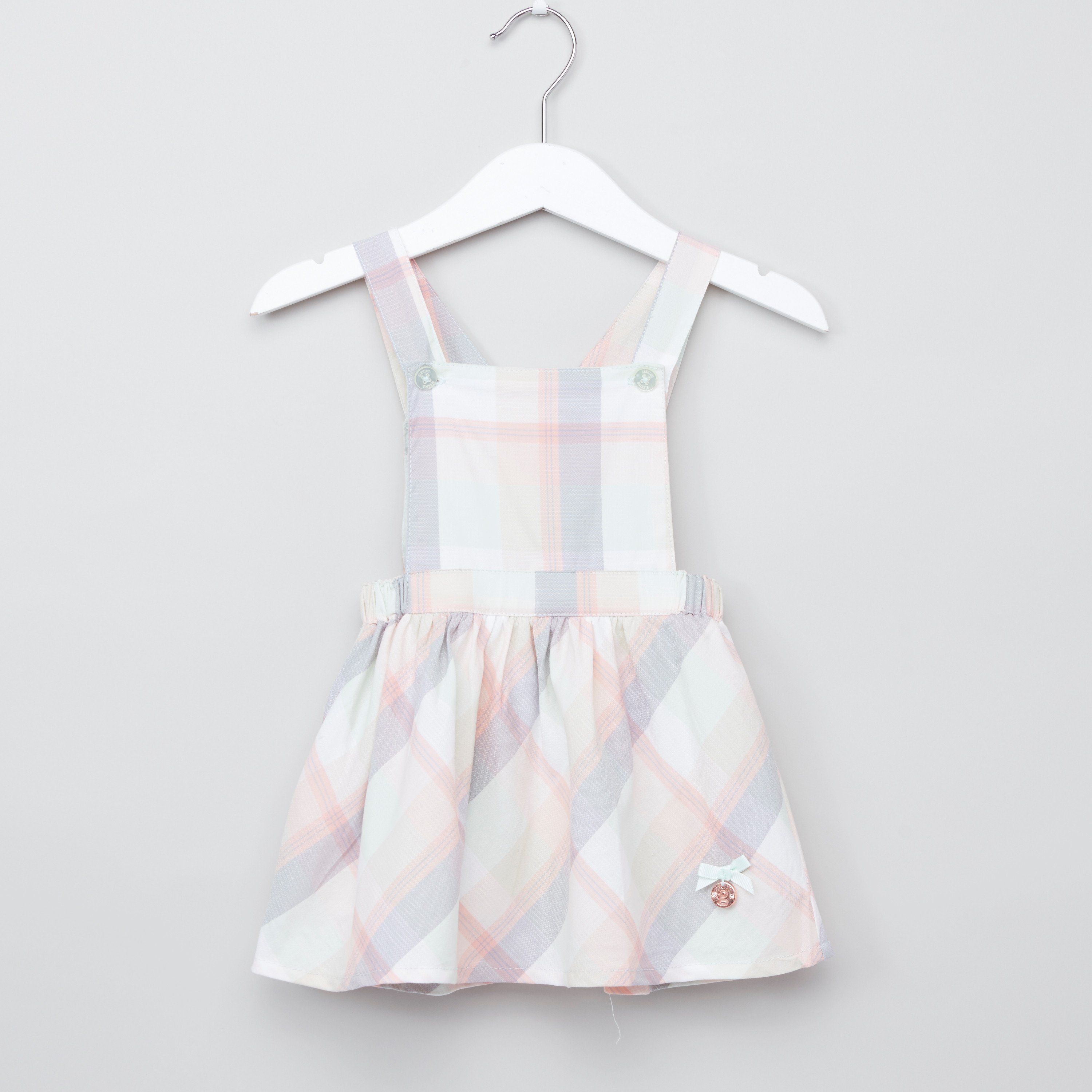 Chequered pinafore hot sale dress