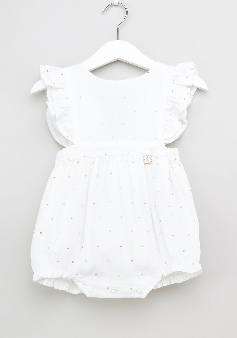 Juniors Embellished Cotton Romper with Tie-Up Cap-Rompers%2C Dungarees and Jumpsuits-image-1