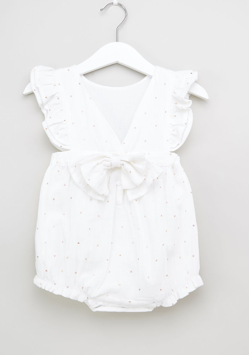Juniors Embellished Cotton Romper with Tie-Up Cap-Rompers%2C Dungarees and Jumpsuits-image-3
