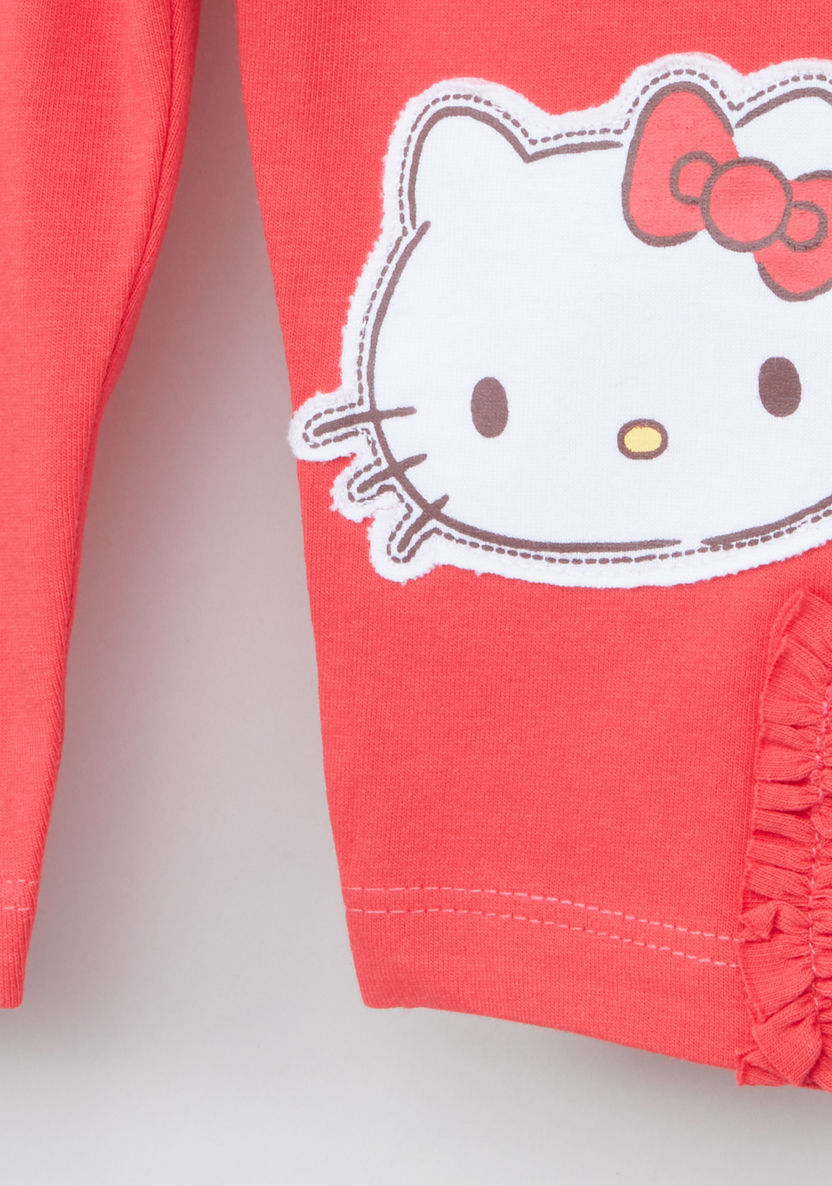 Hello Kitty Printed Leggings with Frill Detail - Set of 2-Leggings-image-2