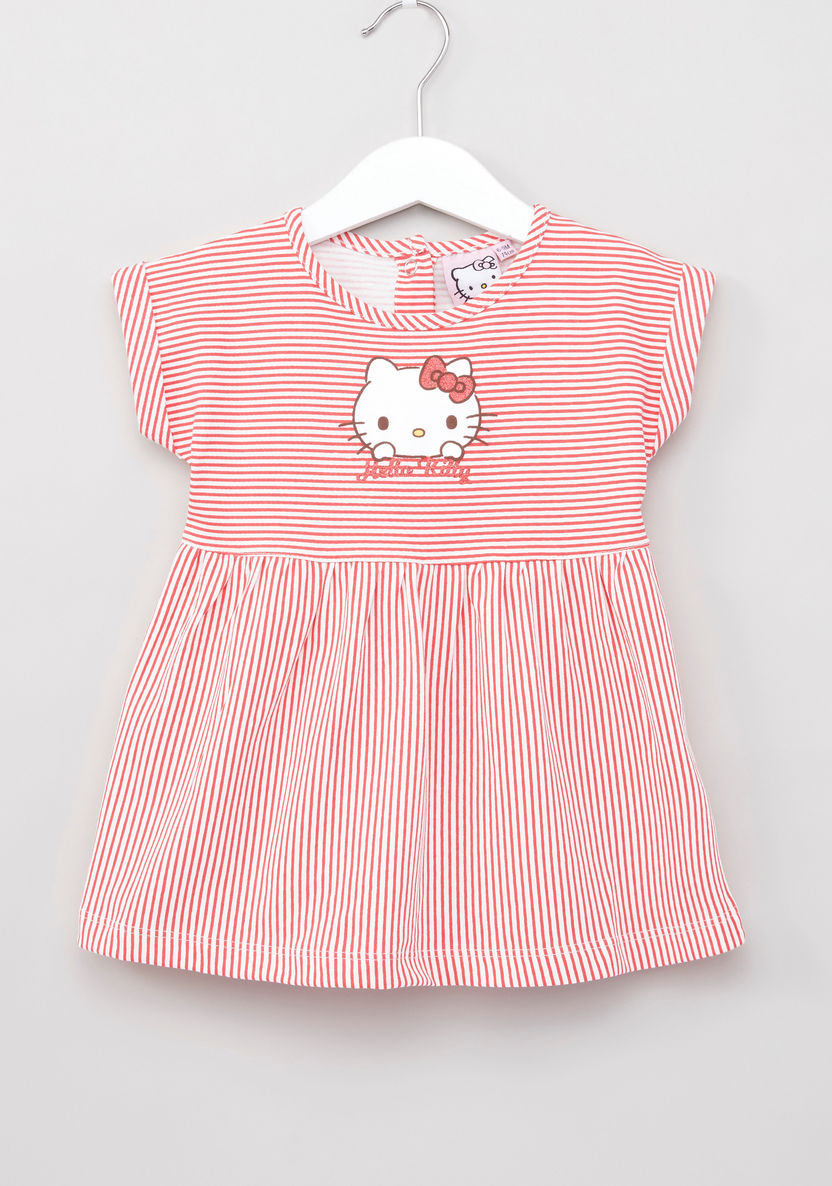 Sanrio Hello Kitty Printed Dress with Tape Detail Romper-Clothes Sets-image-5