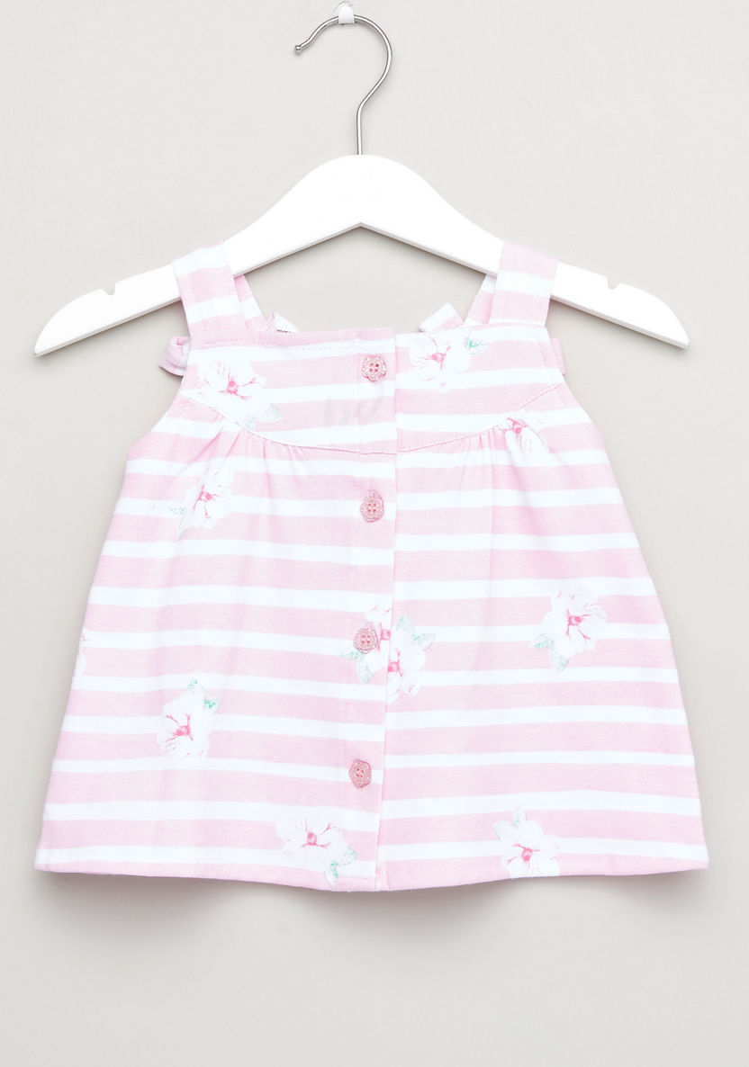 Sanrio Floral Printed Striped Top and Shorts Set-Clothes Sets-image-3