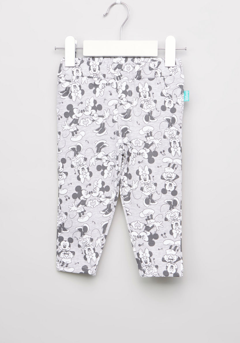 Mickey and Minnie Mouse Printed Pants with Elasticated Waistband-Pants-image-0