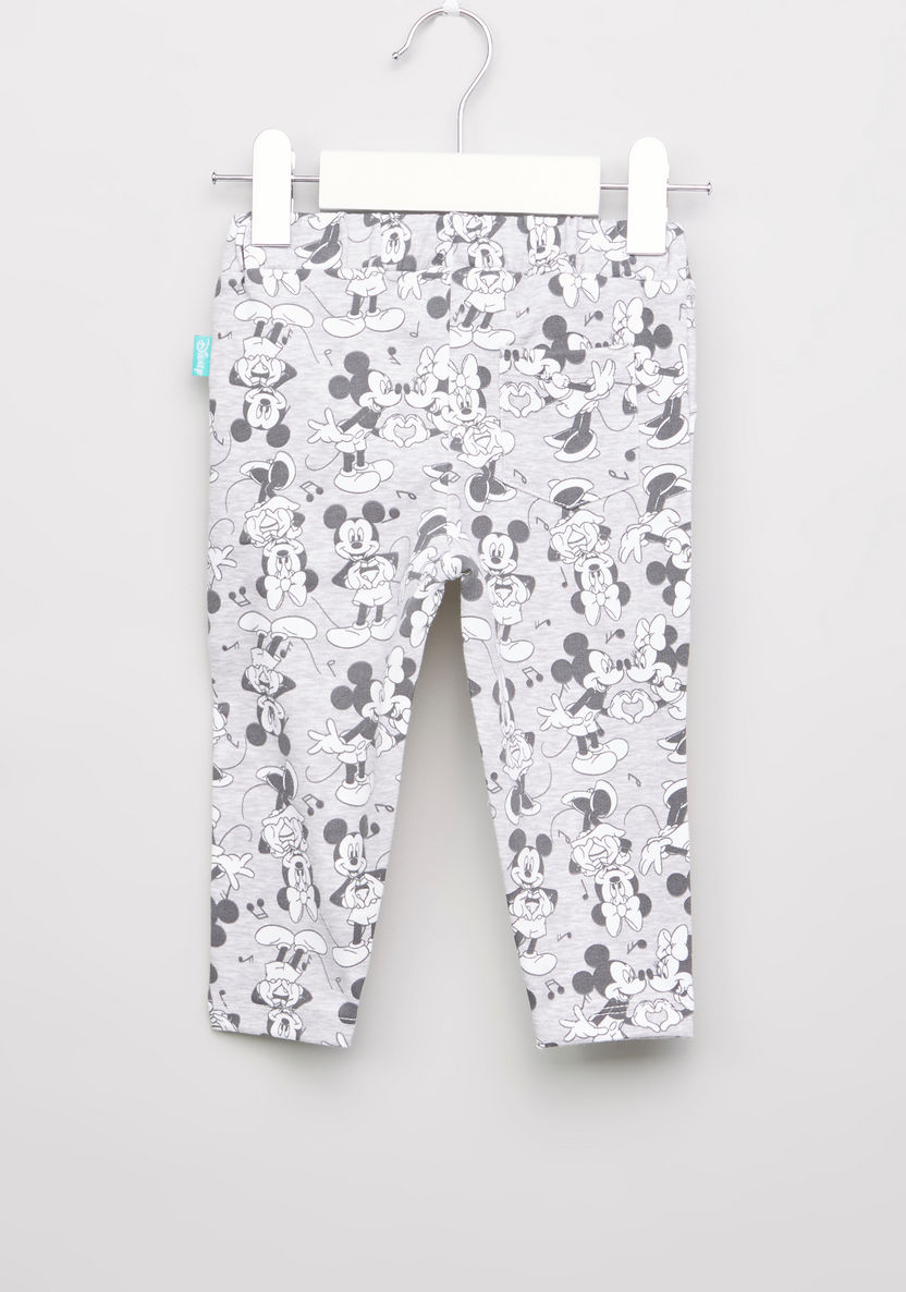 Mickey and Minnie Mouse Printed Pants with Elasticated Waistband-Pants-image-2