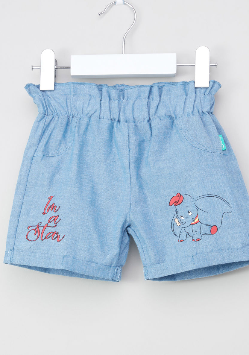 Dumbo Printed Shorts with Elasticised Waistband-Shorts-image-0