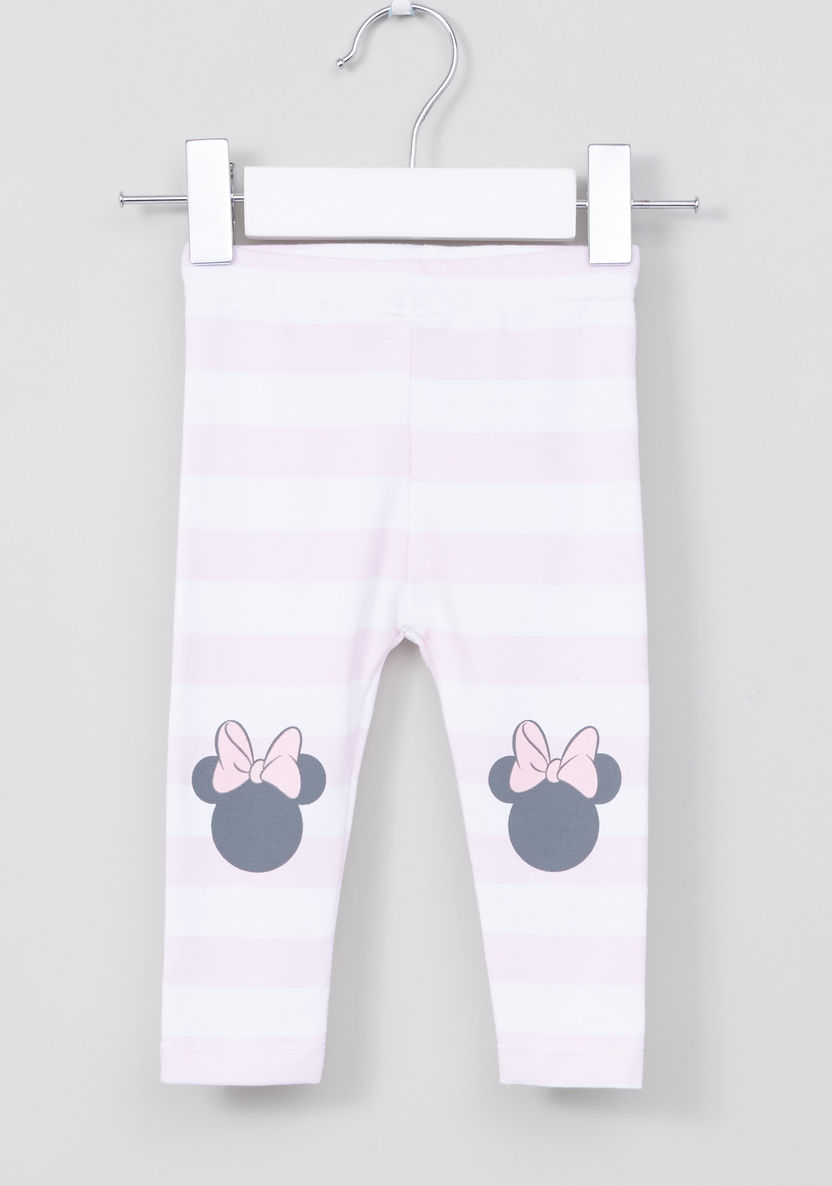 Minnie Mouse Printed Leggings with Elasticised Waistband - Set of 2-Leggings-image-1