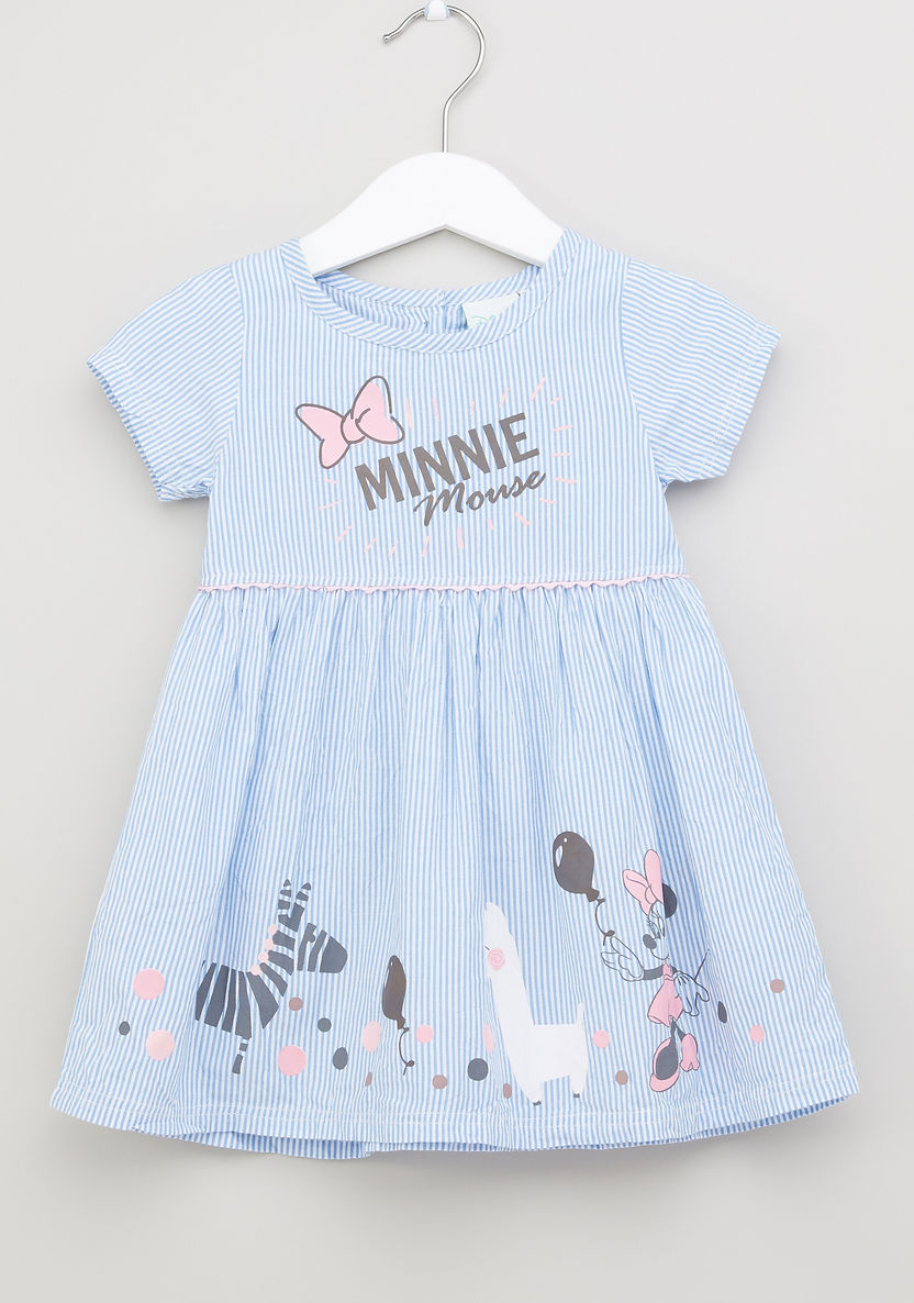 Minnie Mouse Printed Dress with Hat-Dresses%2C Gowns and Frocks-image-1