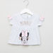 Minnie Mouse Printed Round Neck T-shirt with Striped Shorts-Clothes Sets-thumbnail-1
