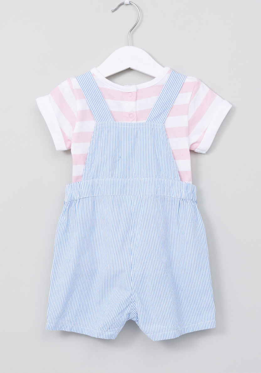 Minnie Mouse Printed T-shirt with Pocket Detail Dungarees-Clothes Sets-image-2