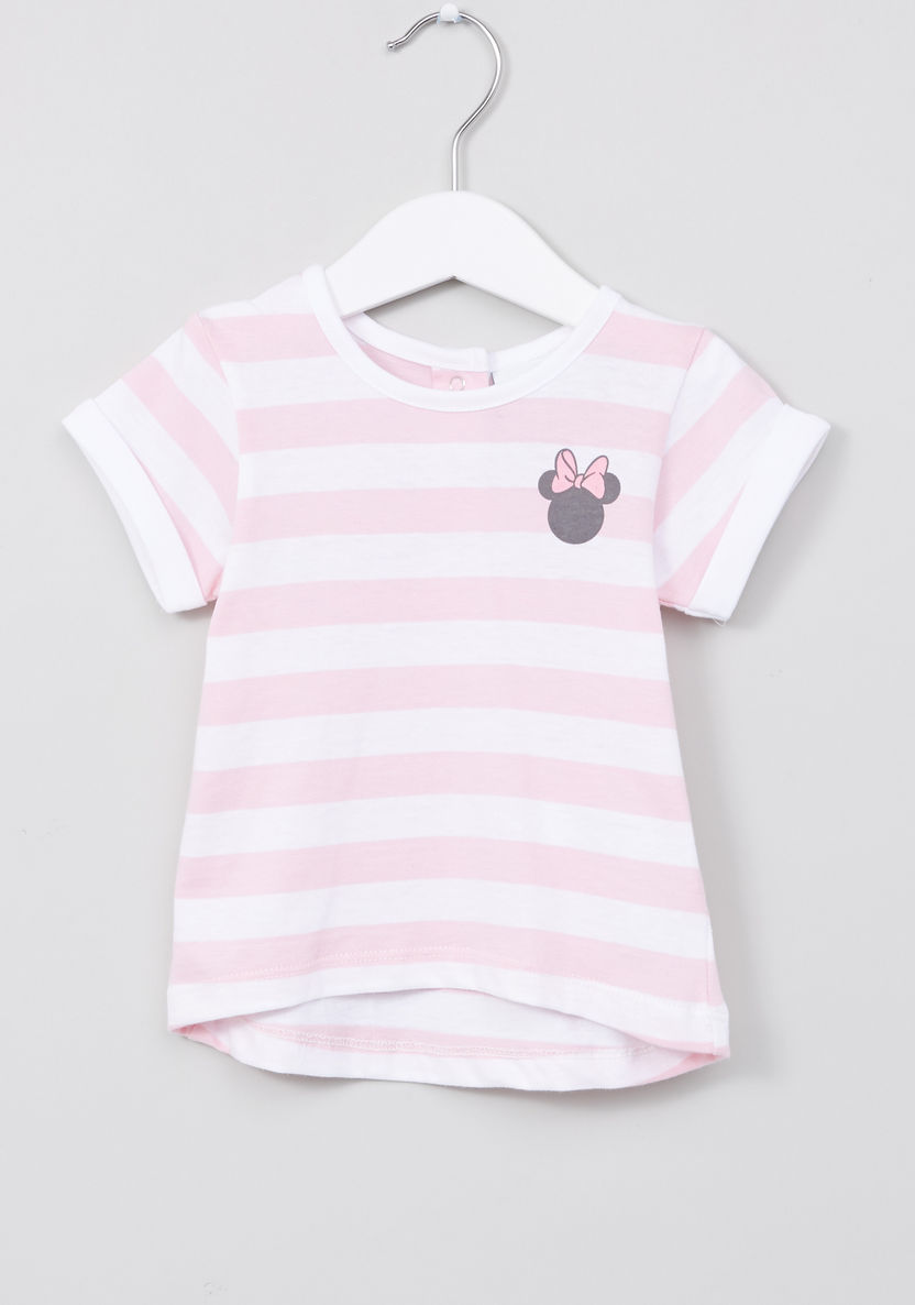 Minnie Mouse Printed T-shirt with Pocket Detail Dungarees-Clothes Sets-image-3