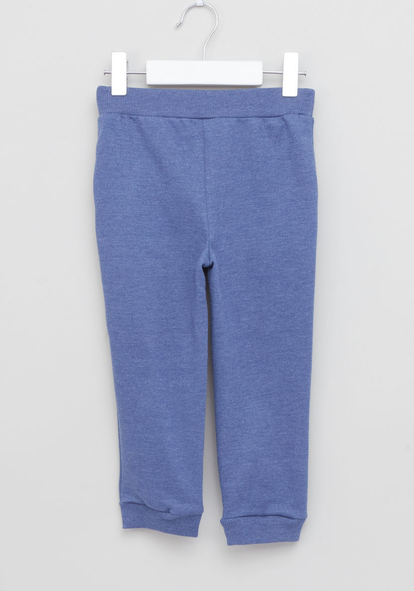 Juniors Embroidered Jog Pants with Elasticised Waistband-Joggers-image-2