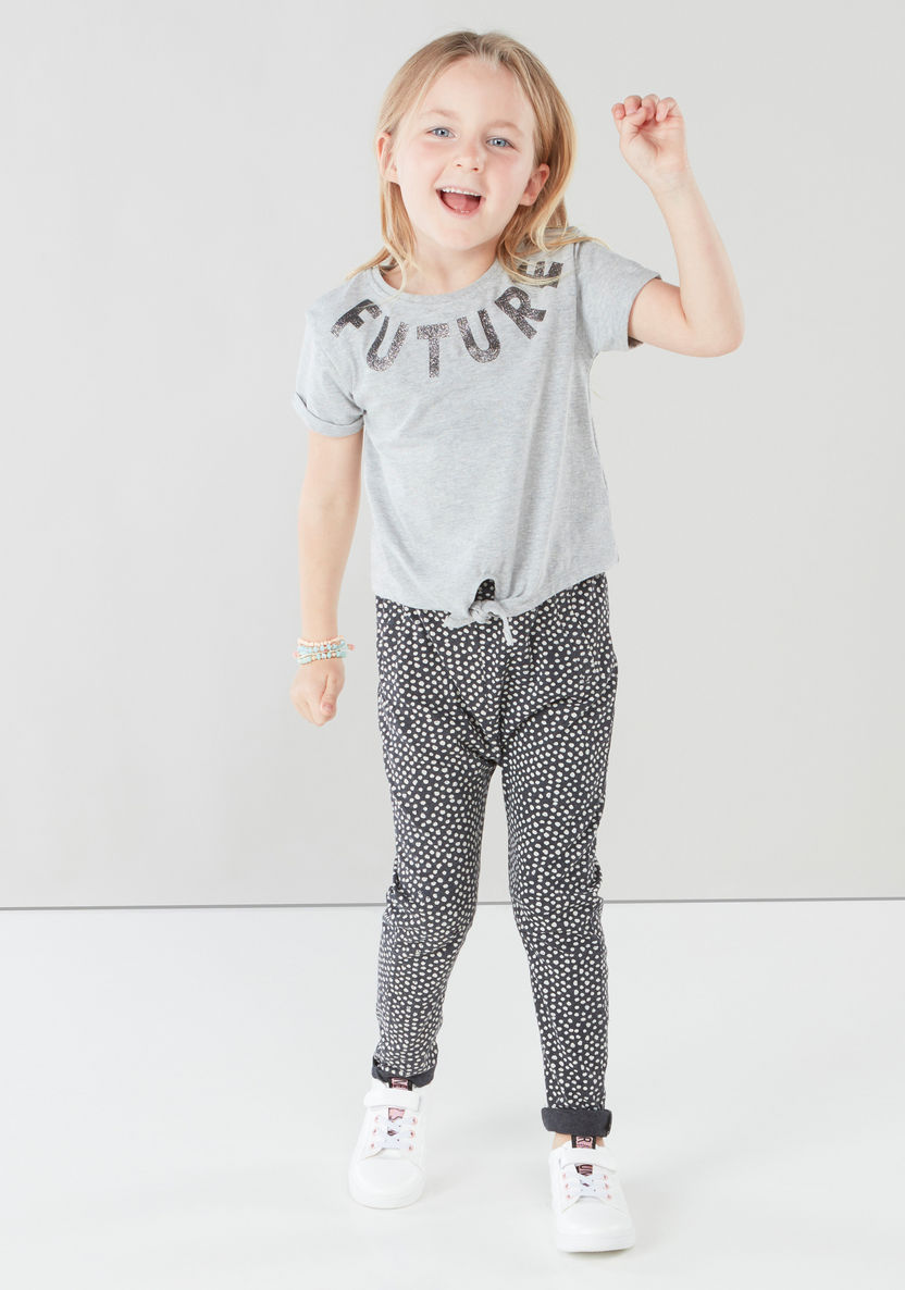 Juniors Printed Pants with Elasticised Waistband-Pants-image-0