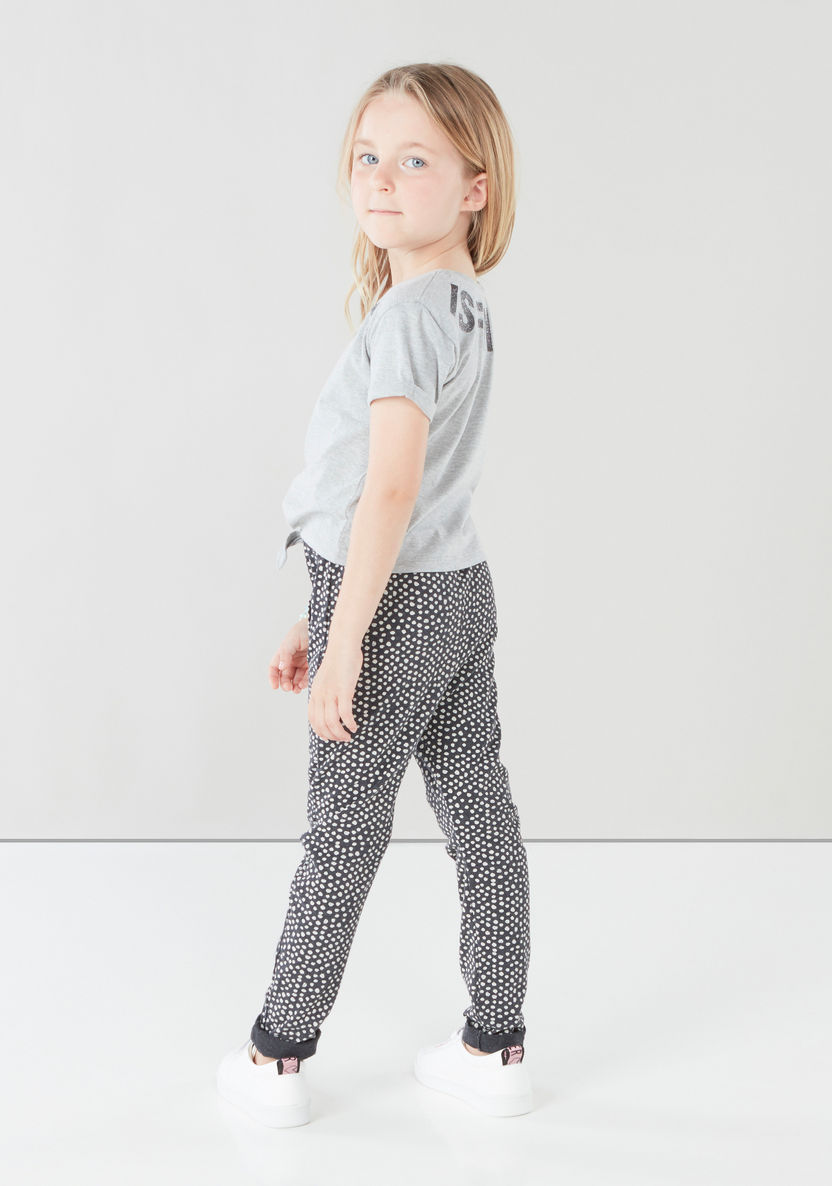 Juniors Printed Pants with Elasticised Waistband-Pants-image-1