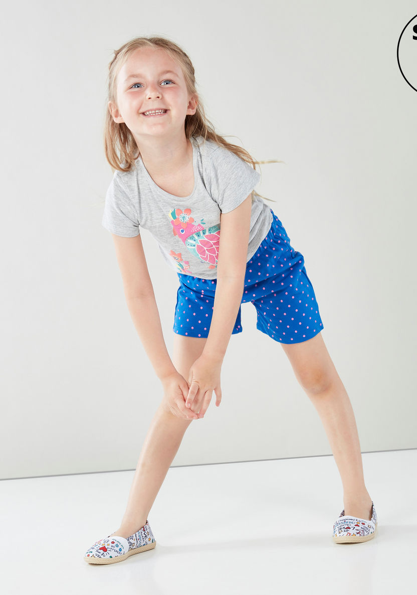 Juniors T-shirt and 2-Piece Shorts with Drawstring Waistband-Clothes Sets-image-0