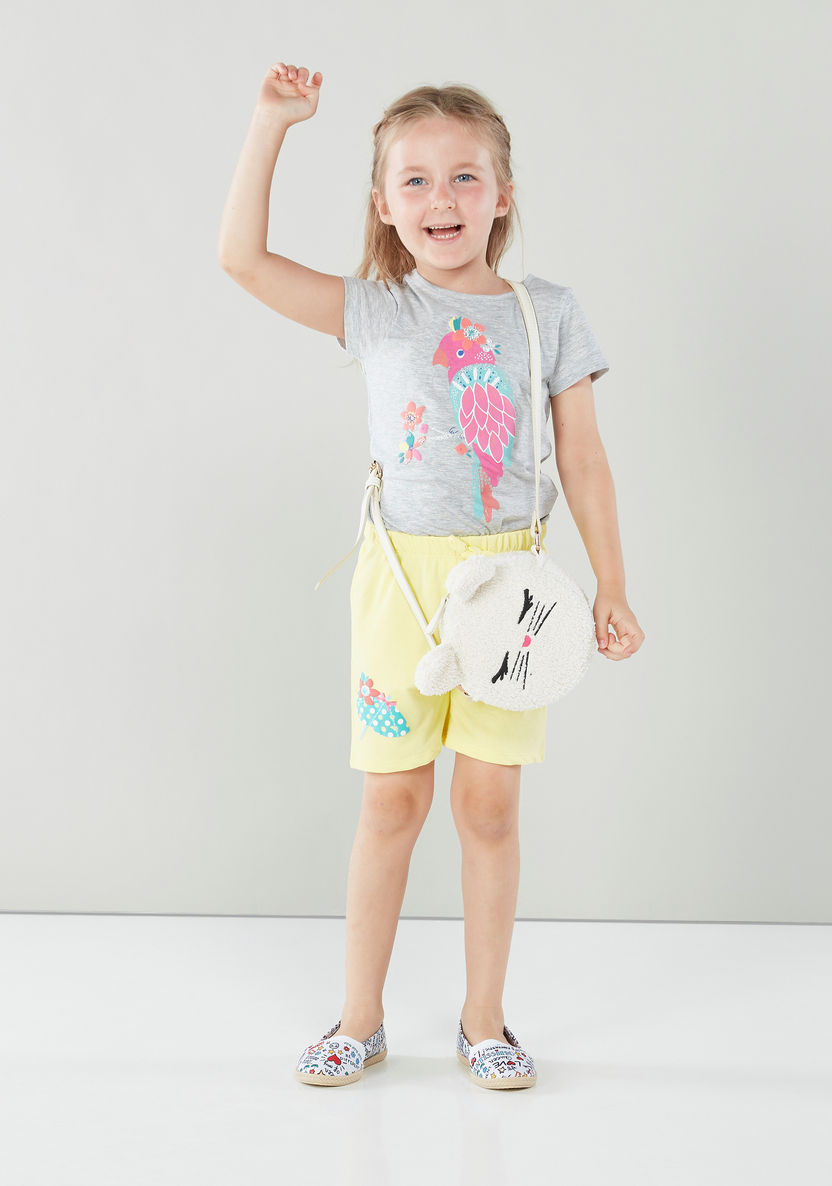 Juniors T-shirt and 2-Piece Shorts with Drawstring Waistband-Clothes Sets-image-3
