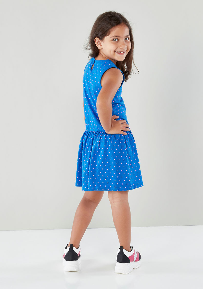 Juniors Polka-Dot Printed A-line Dress with Pocket Detail-Dresses%2C Gowns and Frocks-image-1